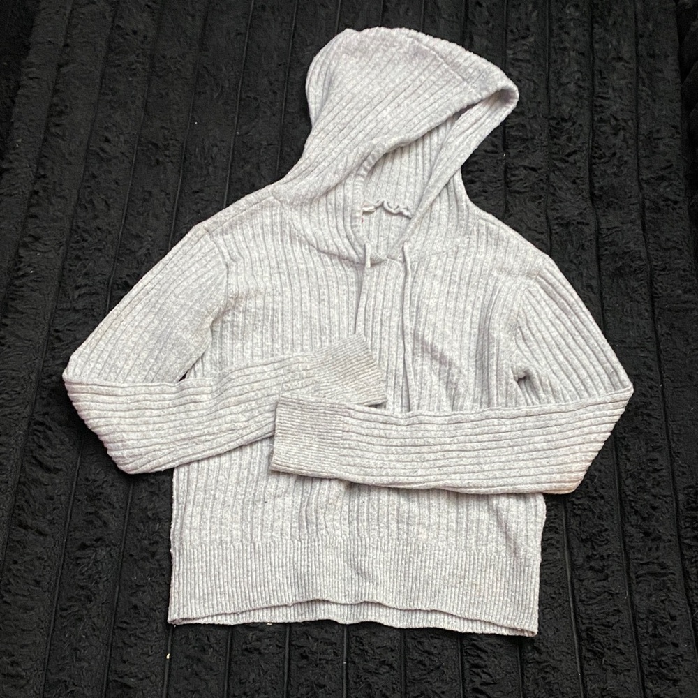 No Boundaries Gray Hooded Sweater Cardigan